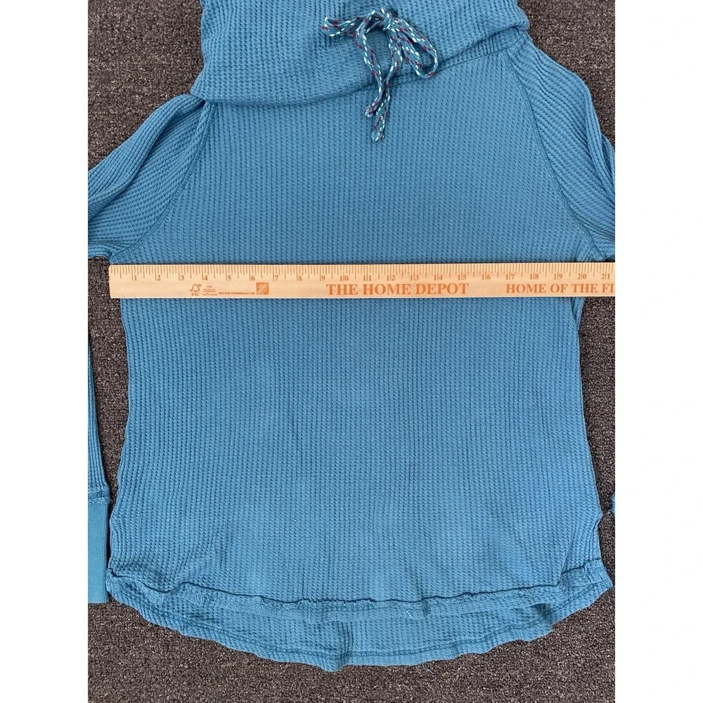 Sundance Thermal Knit Turtleneck Sweater Blue‎ Womens Size Large Pullover Boho